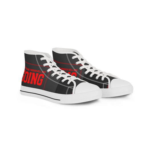 Bold High Top Sneakers for Trendsetters - 'Going Through Hell' Design